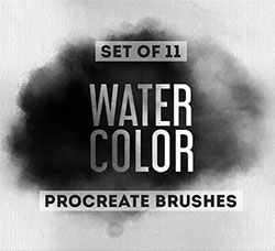 极品Procreate笔刷－11支光彩效果：Watercolor Procreate Brushes